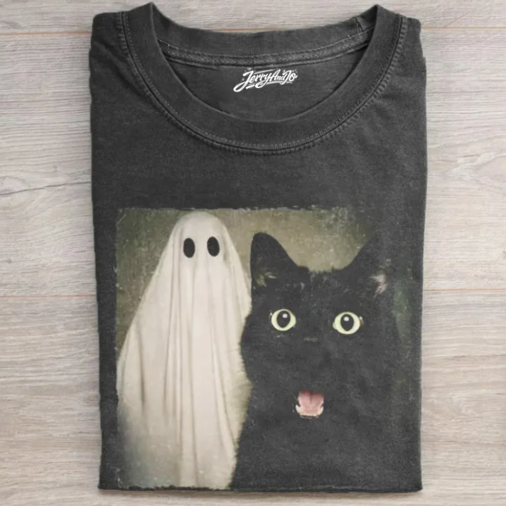 FUNNY BLACK CAT SELFIE T-SHIRT TR-00258