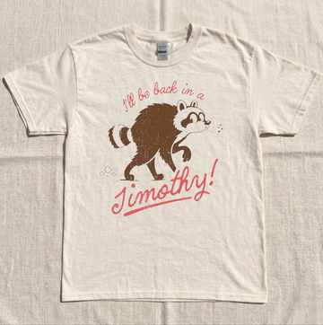 JIMOTHY RACOON VIRAL TEE, FUNNY RACCOON, RETRO WOODLAND GRAPHIC TEE  BN-00191