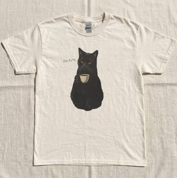 THE F*CK CAT COFFE TEE, COFFEE LOVER TEE, FUNNY CAT TEE BN-00264