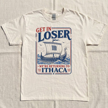THE ODYSSEY MOVIE TEE 2026, DUNNY GET IN LOSER RETURNING TO ITHACA GREEK MYTHOLOGY MEME TEE BN-00205