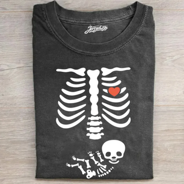 SKELETON PREGNANT HALLOWEEN T-SHIRT TR-00248