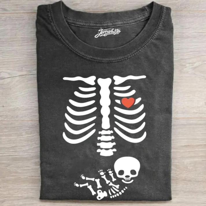 SKELETON PREGNANT HALLOWEEN T-SHIRT TR-00248