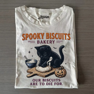 SPOOKY KITTY BISCUITS BAKERY HALLOWEEN T-SHIRT TR-00183