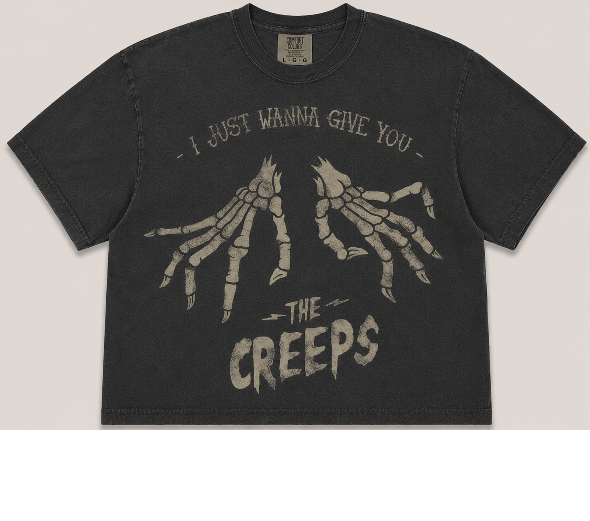 THE CREEPS SKELETON HANDS VINTAGE HALLOWEEN TEE AV-00239
