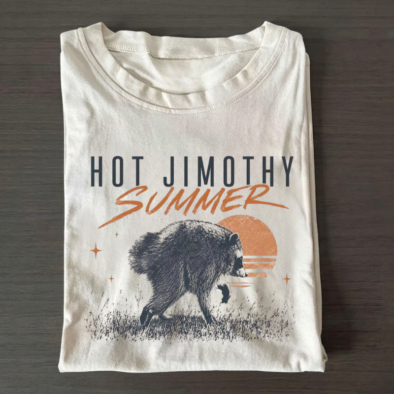 HOT JIMOTHY SUMMER RACCOON SHIRT, SEATTLE MEME COMFORT COLORS GRAPHIC TEE LL - 0198