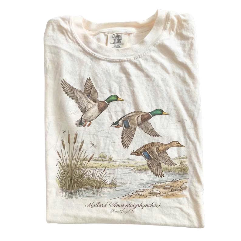 RETRO SCIENTIFIC BIRD ILLUSTRATION GRAPHIC TEE LL - 0199