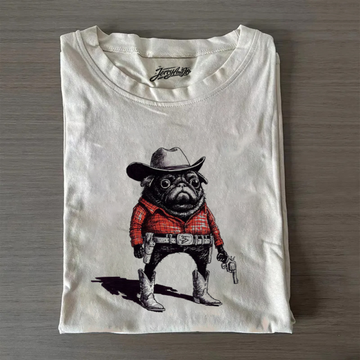 PUG FUNNY COWBOY T-SHIRT BT-00180