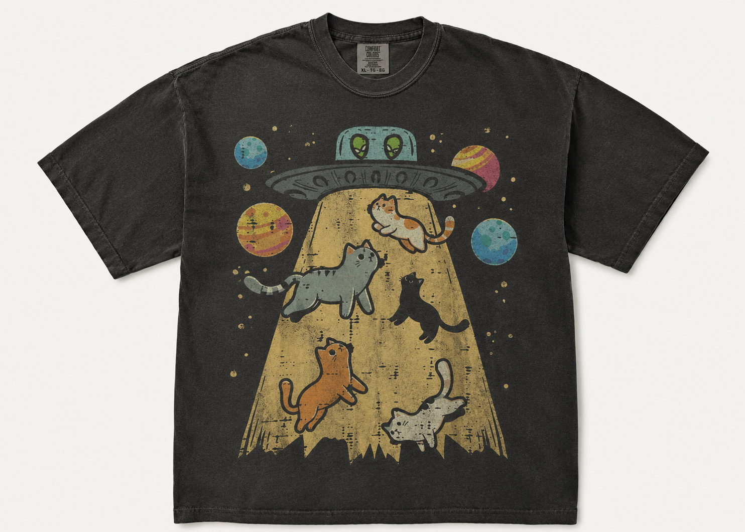 UFO CAT ABDUCTION VINTAGE GRAPHIC TEE AV-00259