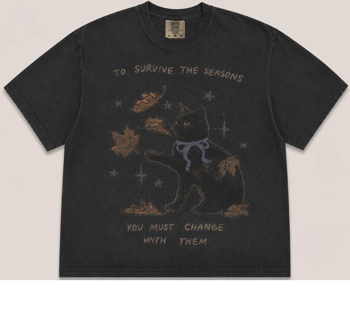 VINTAGE BLACK CAT AUTUMN TEE AV-00237