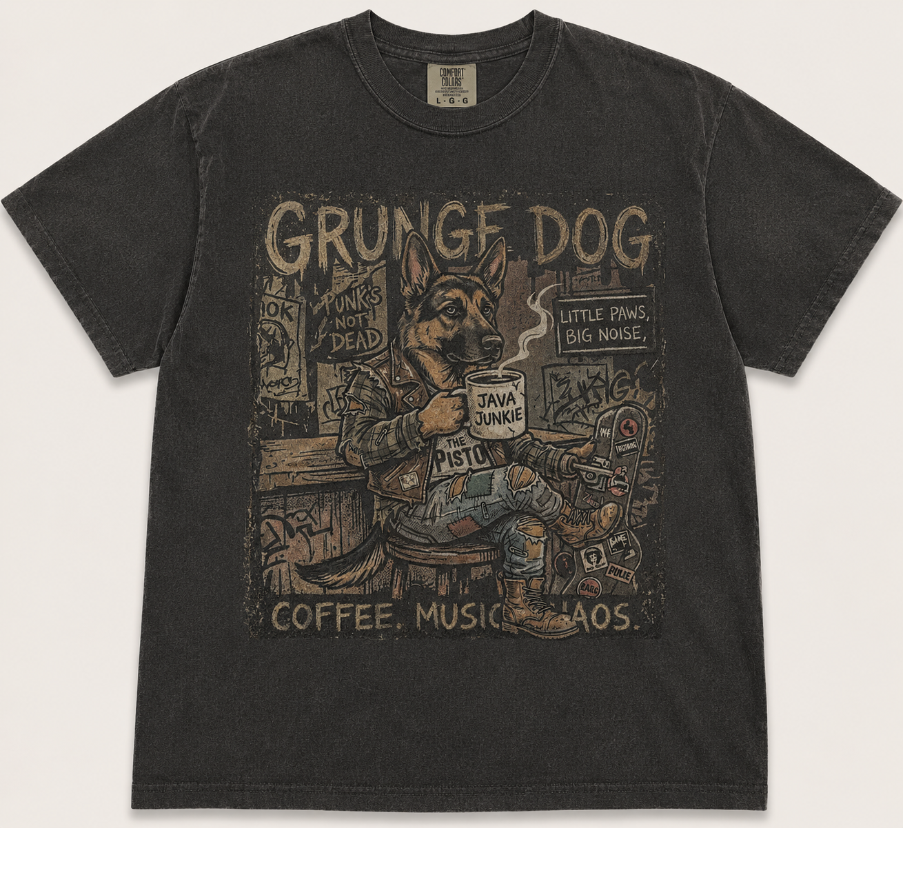 GRUNGE DOG COFFEE MUSIC TEE AV-00230