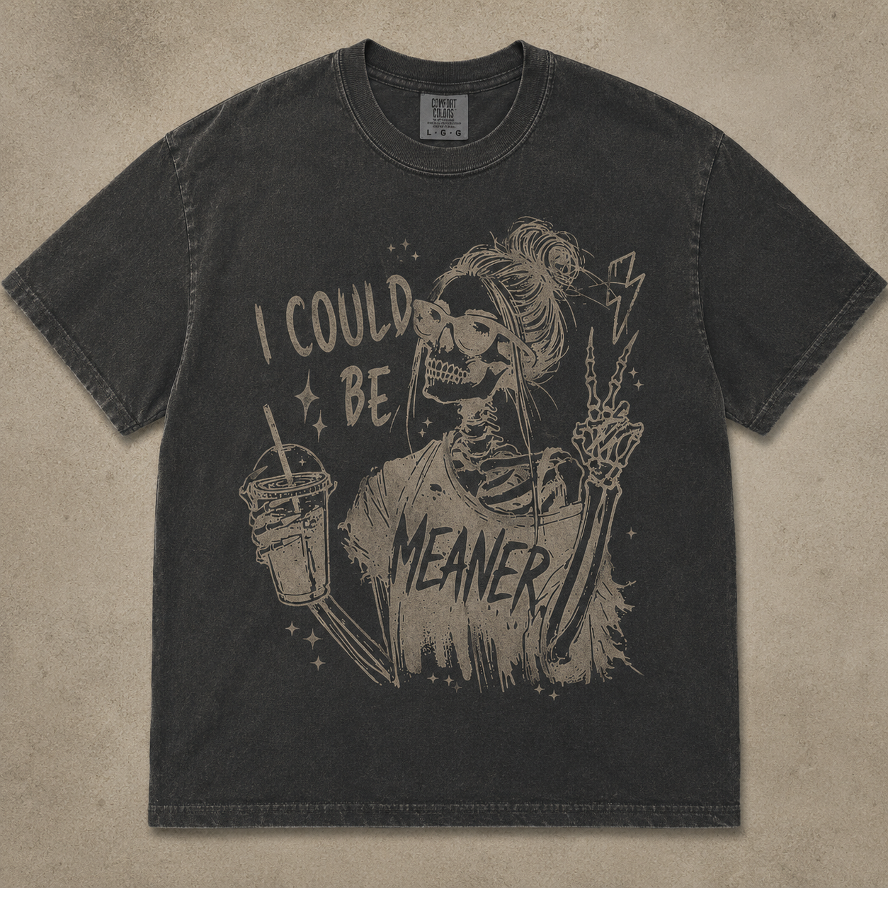 I COULD BE MEANER SKELETON VINTAGE TEE AV-00216