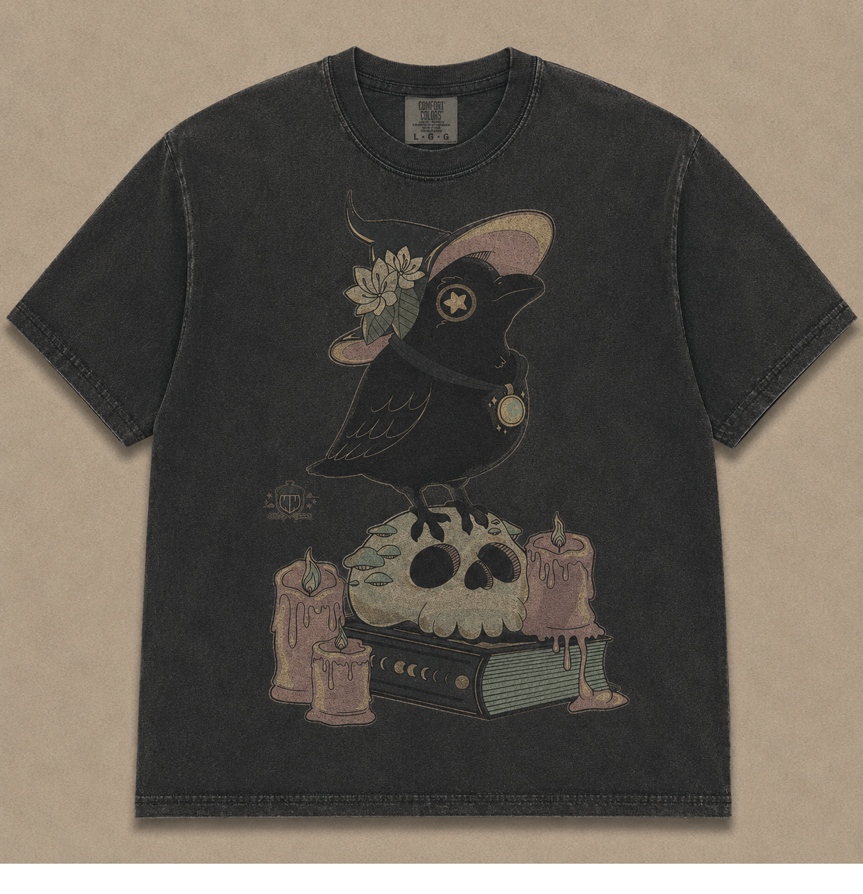 WITCHY RAVEN SKULL VINTAGE GOTHIC TEE AV-00221