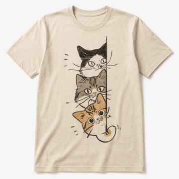 CUTE PEEKING CATS VINTAGE GRAPHIC TEE AV-00257