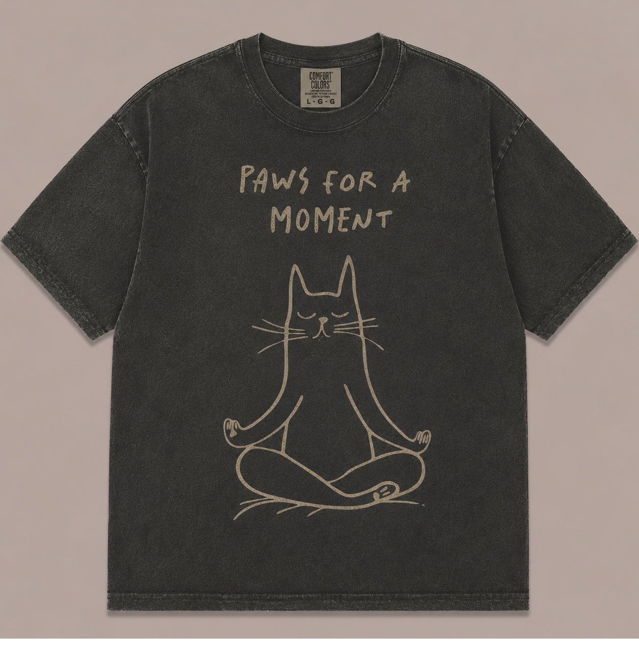 PAWS FOR A MOMENT MINDFUL CAT VINTAGE TEE AV-00256