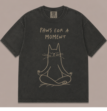 PAWS FOR A MOMENT MINDFUL CAT VINTAGE TEE AV-00256