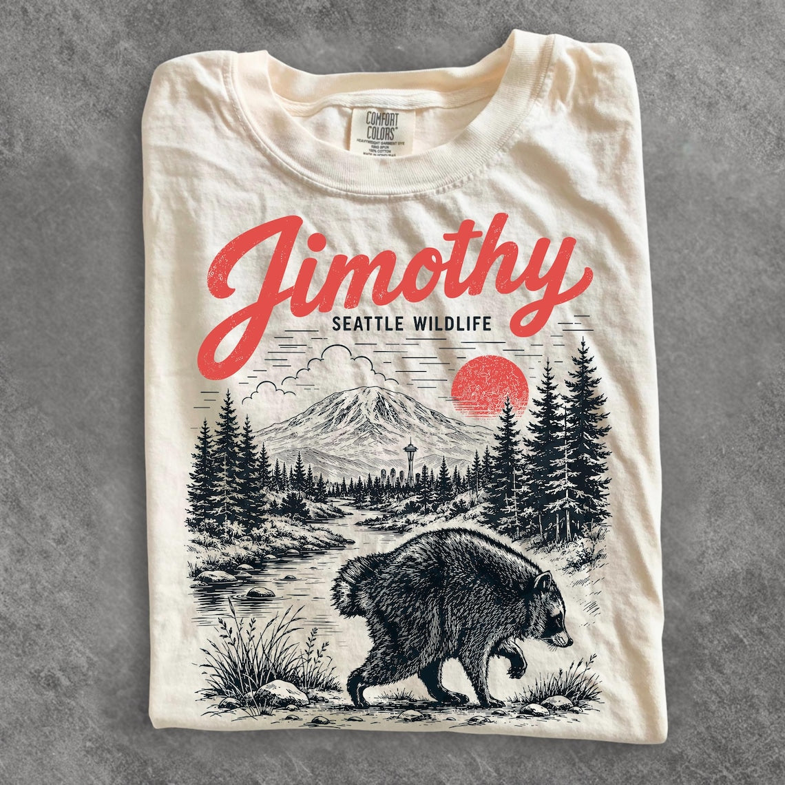 Jimothy Raccoon Shirt, Viral Seattle Raccoon Tee, Funny Round King T Shirt, Pacific Northwest Wildlife B-00123