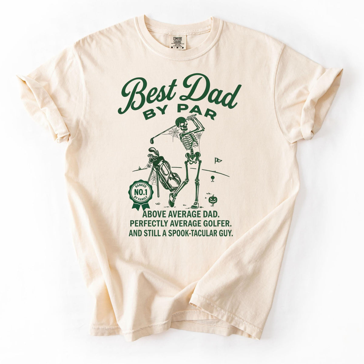 Best Dad By Par Golf Skeleton Shirt, Funny Halloween Golf Dad Tee, Spooky Golfer Dad T-Shirt, Halloween Dad Skeleton Tee Son-0304