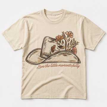 LIVE THE LITTLE MOMENTS FULLY WESTERN COWBOY TEE AV-00263