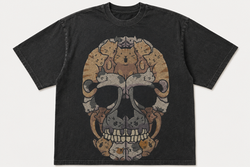 CAT SKULL VINTAGE GRAPHIC TEE AV-00261