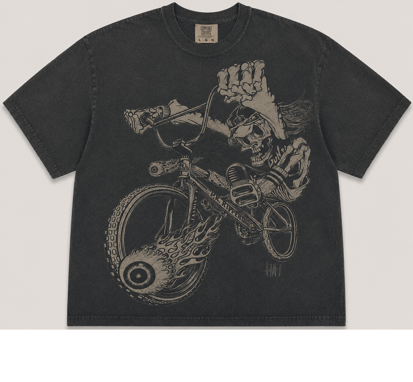 SKELETON BMX RIDER VINTAGE GOTHIC TEE AV-00236