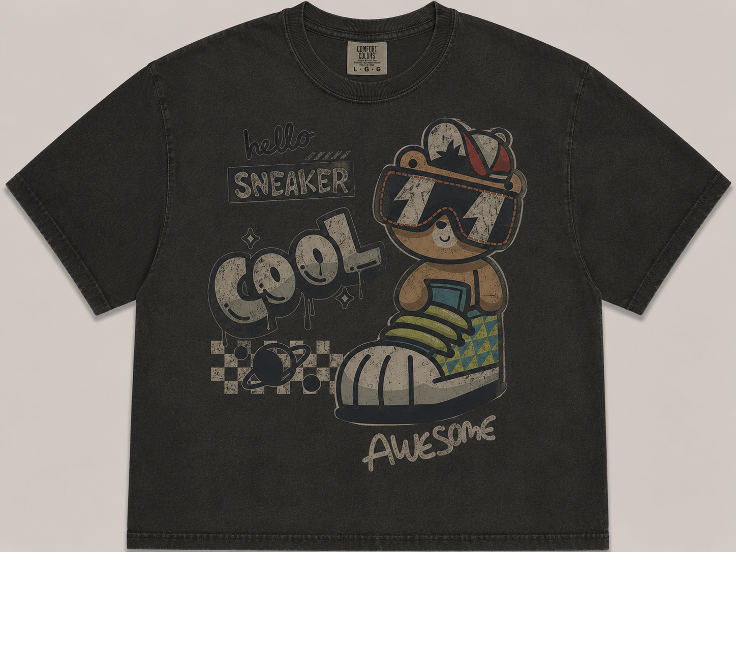 COOL SNEAKER BEAR VINTAGE GRAPHIC TEE AV-00246