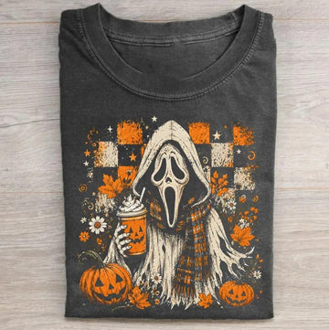 HALLOWEEN GHOSTFACE COFFEE T-SHIRT LL - 0201