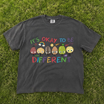 It’s Okay To Be Different Fruit Graphic Teacher Shirt, Inclusivity T-Shirt, Back To School T-Shirt AK-086