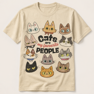 CATS ARE MY FAVORITE PEOPLE VINTAGE TEE AV-00258