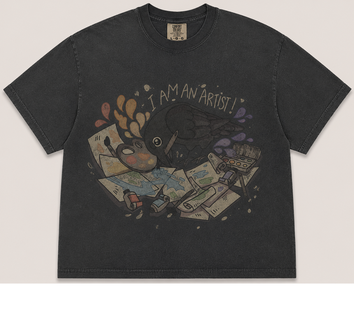 I AM AN ARTIST CROW T-SHIRT | VINTAGE GOTHIC RAVEN TEE AV-00235