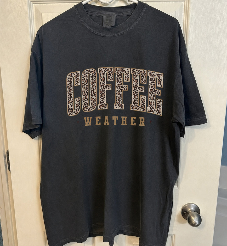 COFFEE WEATHER TEE, FALL COFFEE LOVER SHIRT HHUE - 124