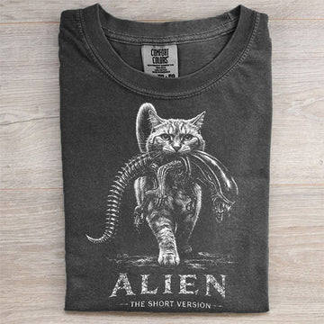 SCI-FI HORROR PARODY CAT GRAPHIC SHIRT HHUE - 120